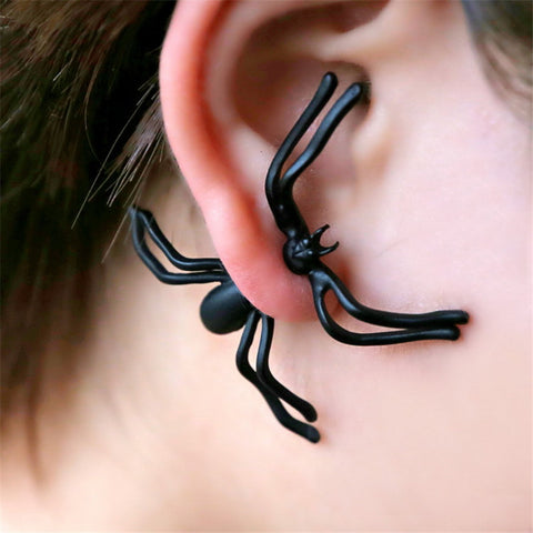 A Pair of Spider Earrings for Halloween A Pair of Spider Earrings for Halloween