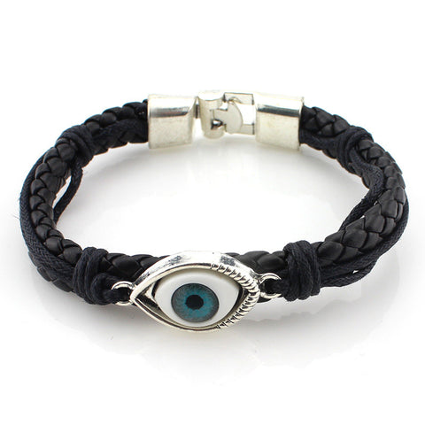 Blue Eye Leather Bracelet Blue Eye Leather Bracelet