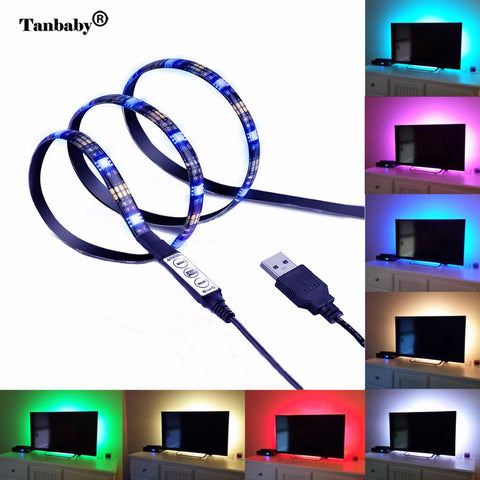 Tanbaby TV Backlight Bias Lighting Balack PCB 5050 LED Strip Lights waterpfor tape Mini USB RGB Light Kits for Flat Screen LCD Tanbaby TV Backlight Bias Lighting Balack PCB 5050 LED Strip Lights waterpfor tape Mini USB RGB Light Kits for Flat Screen LCD