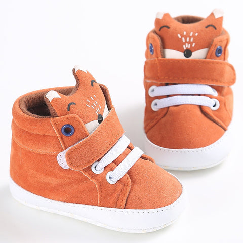 0-18M Baby shoes girls boys Fox head pattern high canvas shoes Baby Sneaker Anti-slip Soft Sole Toddler baby first walker shoes 0-18M Baby shoes girls boys Fox head pattern high canvas shoes Baby Sneaker Anti-slip Soft Sole Toddler baby first walker shoes