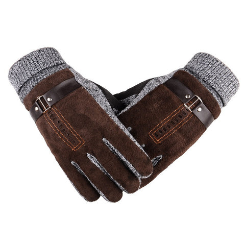 2016 Winter Warm Non-slip Mens Thicken Gloves Outdoor Mittens Driving Skiing Hiking Cycling Golf Hunting Gloves 2 Colors - maciej-store