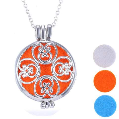 Unique Style 30mm Aromatherapy Jewelry Essential Oil Diffuser Locket Necklace With Colorful Pad - maciej-store