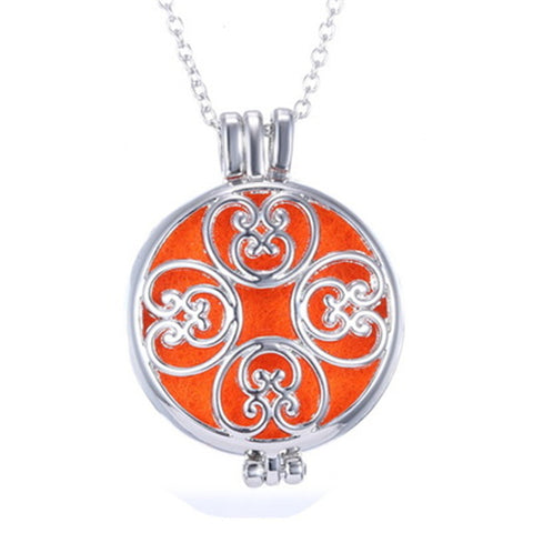 Unique Style 30mm Aromatherapy Jewelry Essential Oil Diffuser Locket Necklace With Colorful Pad