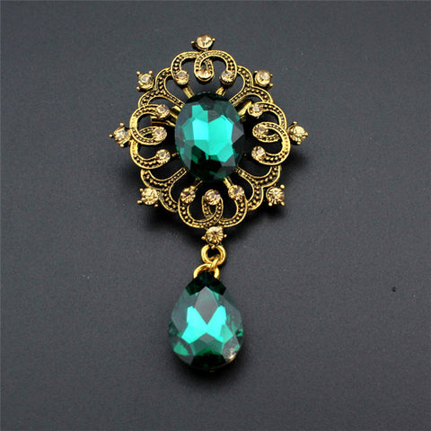 Autumn Winter New Fashion Retro Crystal Pendant  Alloy Plating Brooch New Fashion Women Christmas Gift 8 Style - maciej-store