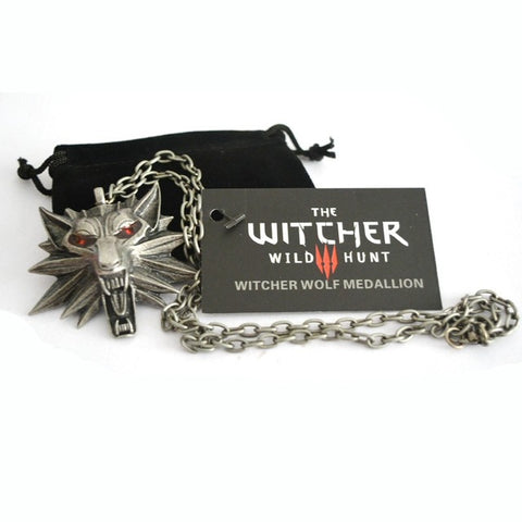 The Witcher 3 Wild Hunt Wolf Head Medallion Necklace