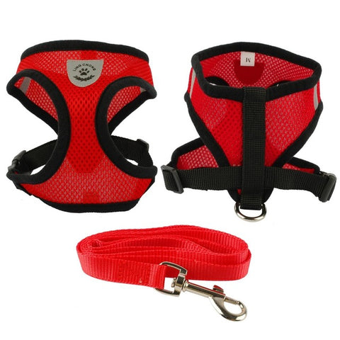 New Soft Breathable Air Nylon Mesh Puppy Dog Pet Cat Harness and Leash Set - maciej-store