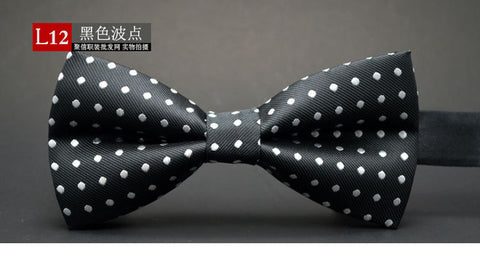 GUSLESON NEW Dot Bow Tie Wedding Bowtie Noeud Papillon Boys & Girls Polyester Silk Pajaritas Cravat Bowties Female Male Neckwear - maciej-store