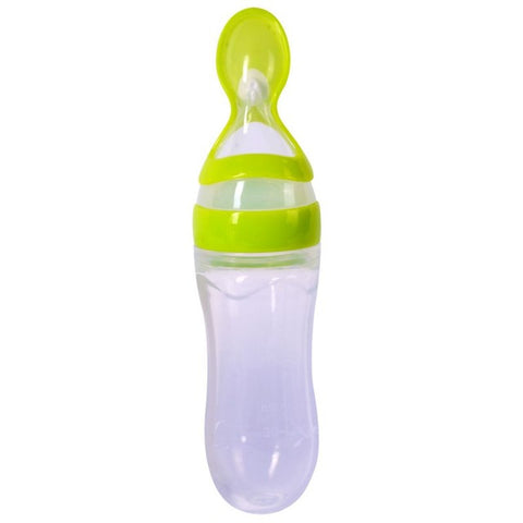 Infant Silica Gel Feeding Bottle With Spoon Food Supplement Rice Cereal Bottle