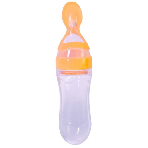 Infant Silica Gel Feeding Bottle With Spoon Food Supplement Rice Cereal Bottle - maciej-store