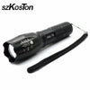 szKosTon XM-L T6 LED Flashlight 3800LM Aluminum Waterproof Zoomable flashlights Torch for 18650 Rechargeable Battery or AAA - maciej-store