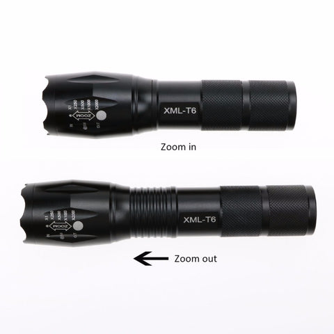 szKosTon XM-L T6 LED Flashlight 3800LM Aluminum Waterproof Zoomable flashlights Torch for 18650 Rechargeable Battery or AAA - maciej-store