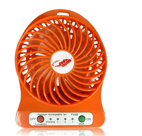 USB Mini Fan Portable Electric Fans LED Portable Rechargeable Desktop Fan Cooling air conditioner portable fan has a battery - maciej-store