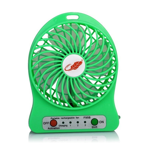 USB Mini Fan Portable Electric Fans LED Portable Rechargeable Desktop Fan Cooling air conditioner portable fan has a battery - maciej-store