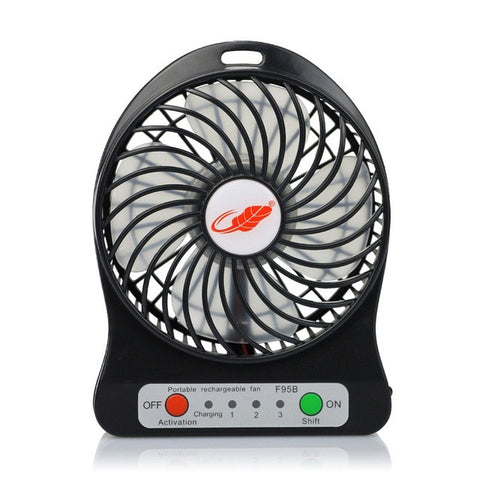 USB Mini Fan Portable Electric Fans LED Portable Rechargeable Desktop Fan Cooling air conditioner portable fan has a battery