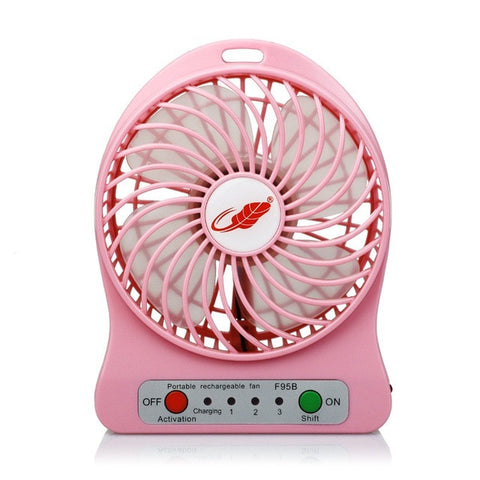 USB Mini Fan Portable Electric Fans LED Portable Rechargeable Desktop Fan Cooling air conditioner portable fan has a battery - maciej-store