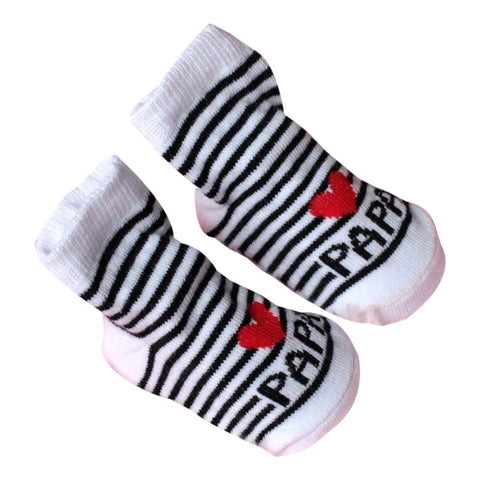 0-6M Baby SOCKS  Infant Boy Girl Slip-resistant Floor Socks Love Mama Papa Letter Socks Drop shipping - maciej-store