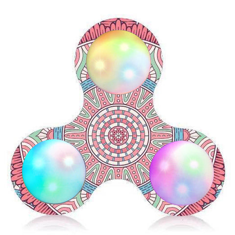 Fidget spinner Court Pattern LED Light Fidget Hand Spinner Stress Relief Manipulative Play Toy Finger spinner toy