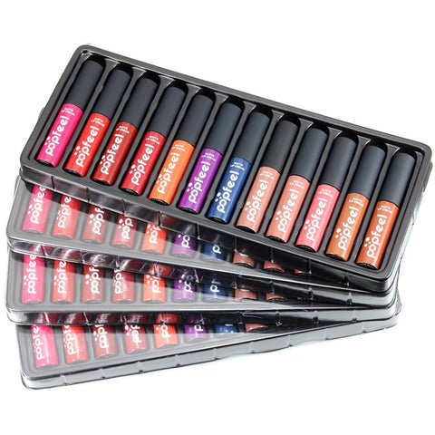 New Waterproof 12 Colors Set Makeup Matte Lipstick Lip Gloss Pencil Beauty Long Lasting Perfect Lip Makeup - maciej-store