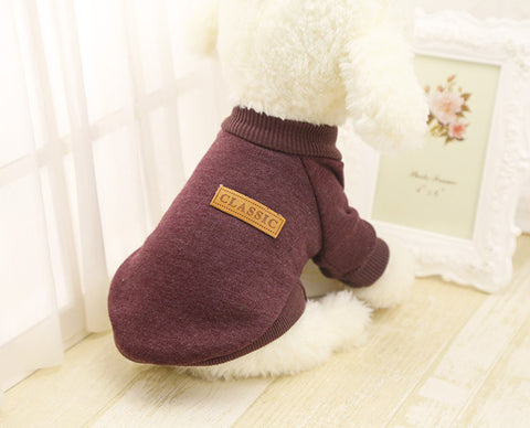 Classic Warm Dog Clothes Puppy Outfit Pet Cat Jacket Coat Winter Soft Sweater Clothing For Small Dogs Chihuahua XS-2XL 25S1