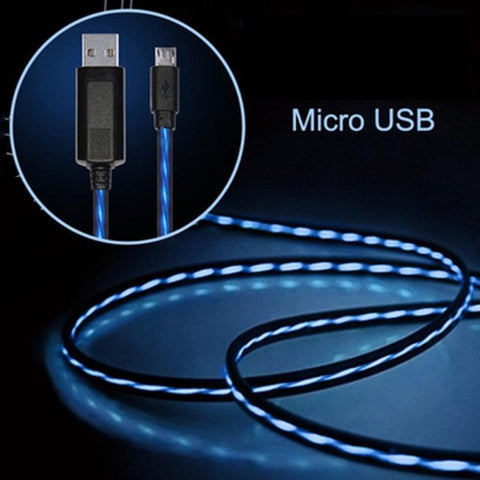 Universal LED Light Micro USB Cable Luminous Micro USB Data Sync Cord For android Xiaomi huawei samsung Charging cables 80cm - maciej-store