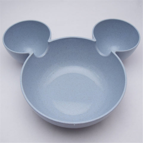 Cartoon baby food set Mickey Wheat Straw baby dish Children 's Rice Bowl Plate Sub - plate Plate Baby  bowl baby kids