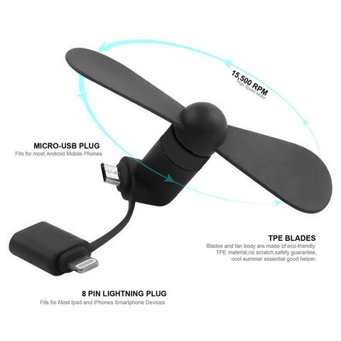 BEST SELLER! 2 in 1 Micro Portable USB Fan - maciej-store