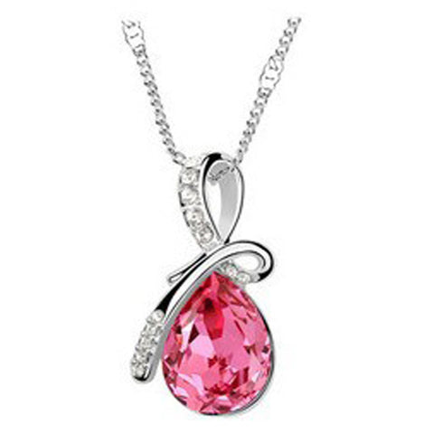 BEST SELLER - Silver Crystal Drop Shape Necklace - maciej-store